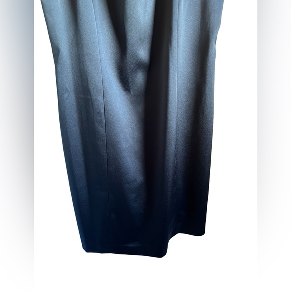 Sandra Darren Black Bow Cocktail Wedding Guest Sheath Sleeveless Dress Size 16 - Picture 5 of 6